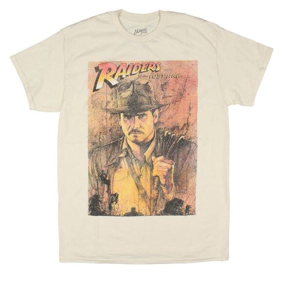 Indiana Jones Men's Raiders of The Lost Ark Distressed Poster T-Shirt M NWT - Picture 2 of 5